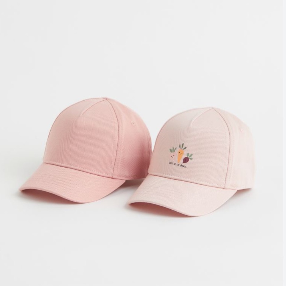 H&M toddler girl cotton hats - 2 pack
